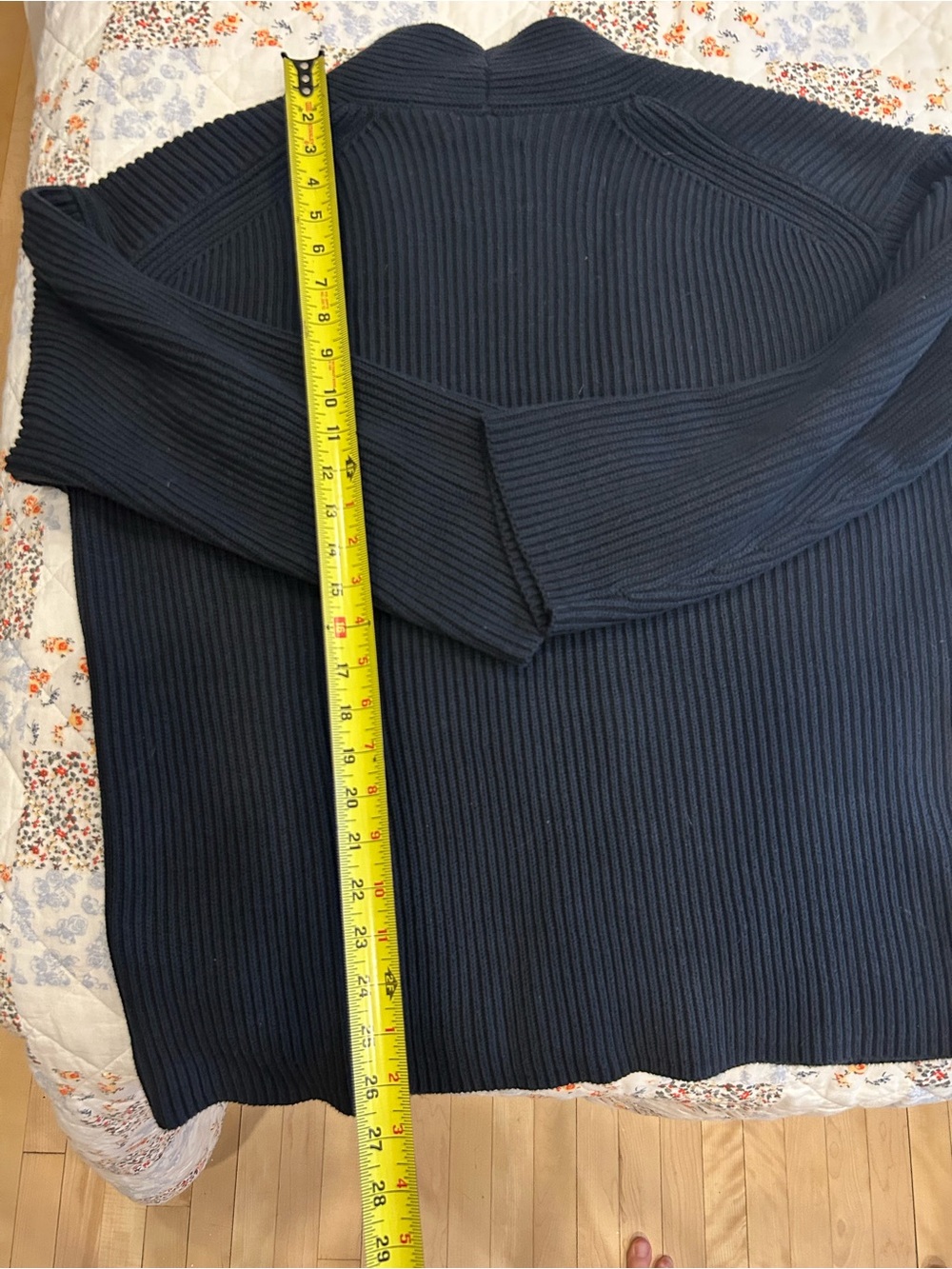 Part two Dark Navy Ribbed Open Cardigan - Picture 9 of 10